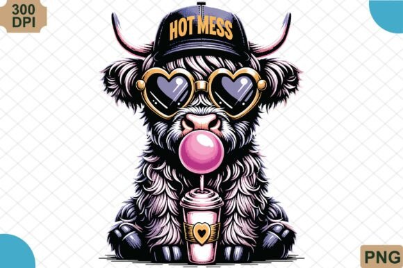 Download Hot Mess Highland Cow Coffee Cup PNG - Coffee cup Collection