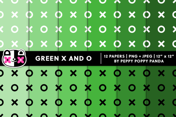Download Green X and O Valentines Digital Paper - Premium Bundle