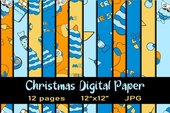 Download 12 Christmas Digital Paper Pack - Christmas digital paper pack Collection