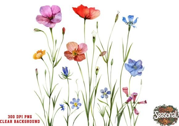Download Watercolor Floral Border PNG. Wildflower - Floral border Collection