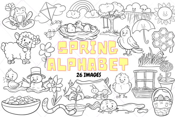 Download Spring Alphabet Digital Stamps - Digital stamps Collection