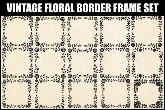 Download Vintage Floral Border Frame Set - Floral border Collection