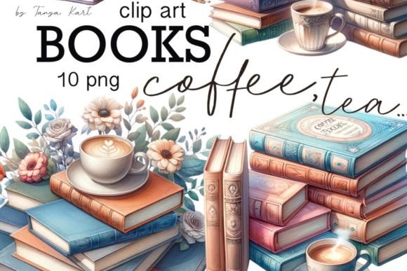 Download Coffee Cup and Books Clipart Bundle - Coffee cup Collection