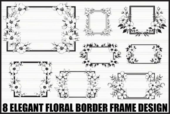 Download 8 Elegant Floral Border Frame Bundle - Floral border Collection