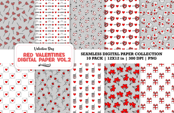 Download Red Valentines Digital Paper Vol. 2 - Premium Resources